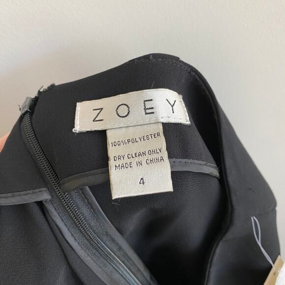 Zoey Black Dress Pants Wide Leg Back Zip No Pockets 4 NWT - Picture 6 of 6